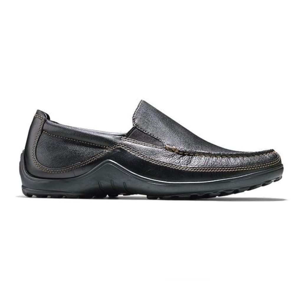 MNS Black Leather Loafers Cole Haan Tucker Venetian Size 11 M